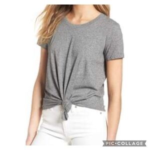 EUC Madewell Grey Heathered Knot Front Tee